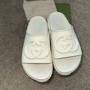 Gucci soft off white rubber platform GG 38